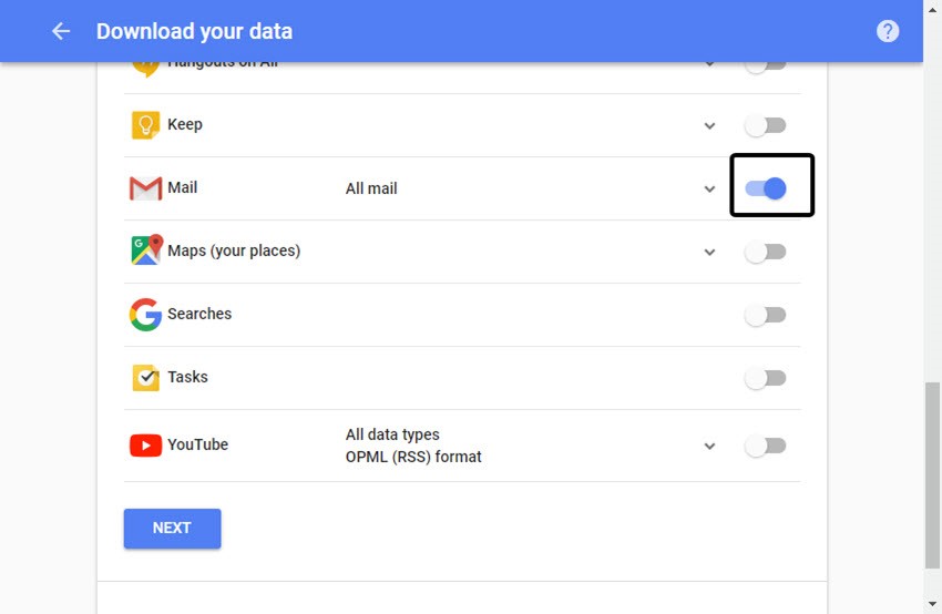 download gmail data